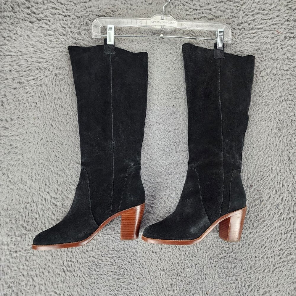 Matt Bernson Shoes Womens Size 9 Kafka Black Suede Knee High Boots *Read*